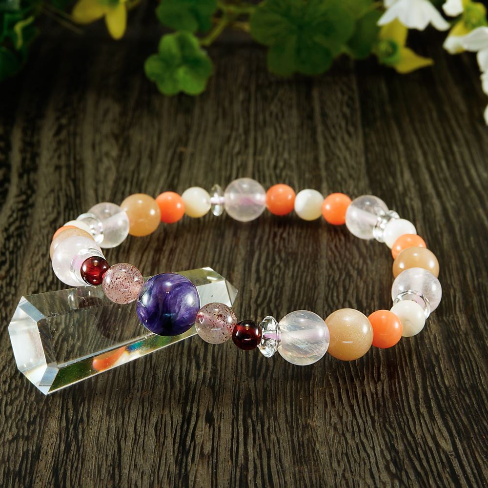 ローズクォーツ・コーラル・水晶