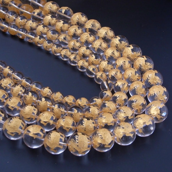 天然石 ビーズ】☆【金塗】手彫麒麟水晶【天然石 麒麟】 | 天然石一覧