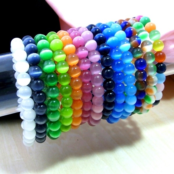 超キュート★ φ8mm キャッツアイブレスレット (内周約16cm) 人気商品超特価！