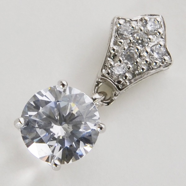 ★ダイヤモンドの輝き★ ラウンドブリリアントカット　大粒2ct　CZネックレス　SV925 d800651-b