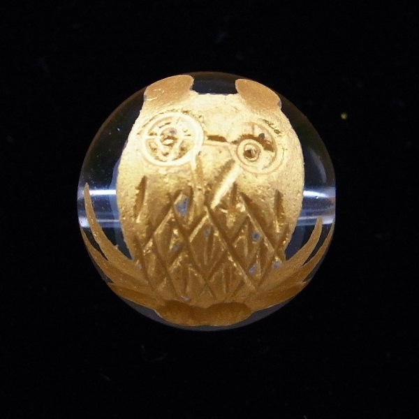 手掘りフクロウ 天然水晶