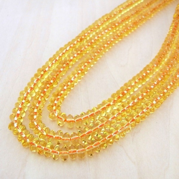 平黄水晶 一連  連売り 素材 パーツ ボタンカット