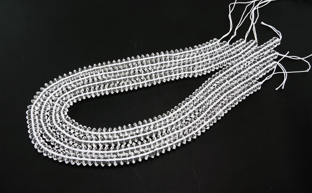 4月誕生石 平水晶 一連 連売り 素材 パーツ ボタンカット 純天然・クリスタル水晶