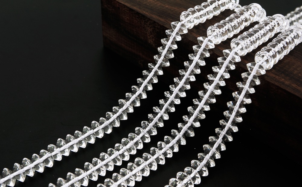 4月誕生石 平水晶 一連 連売り 素材 パーツ ボタンカット 純天然・クリスタル水晶