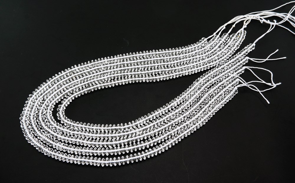 4月誕生石 平水晶 一連 連売り 素材 パーツ ボタンカット 純天然・クリスタル水晶