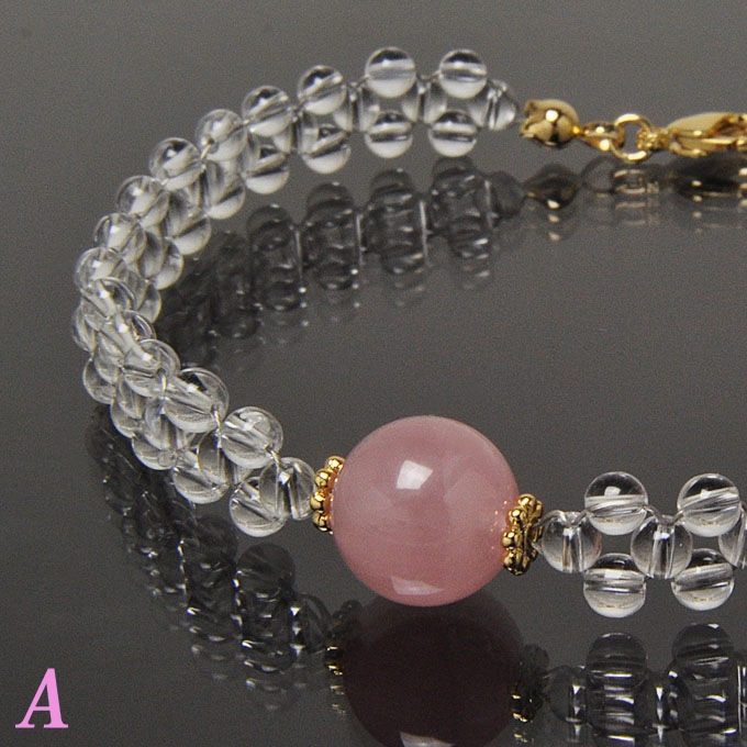 高品質天然石×小粒水晶 デザインブレスレット 腕輪 数珠 アクセサリー 