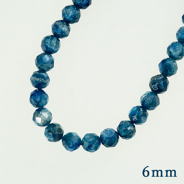 <ラウンドカット> カイヤナイト 6mm-8mm 一連 連売り 素材 パーツ