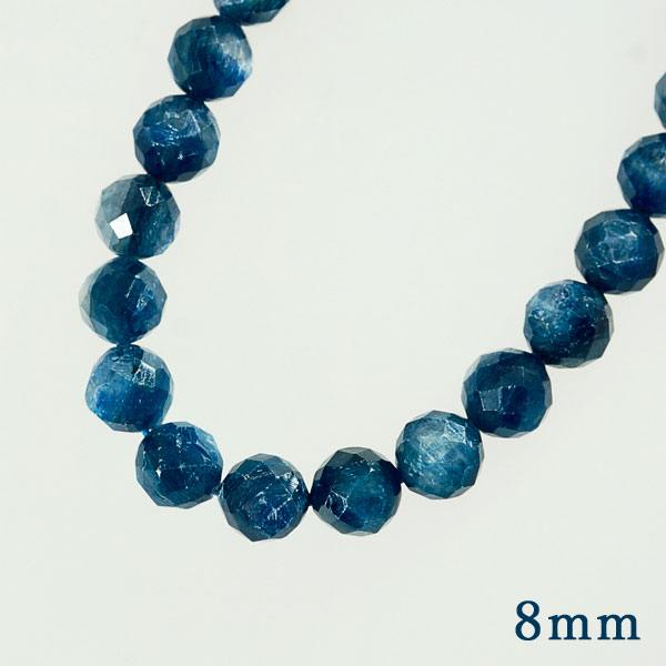 <ラウンドカット> カイヤナイト 6mm-8mm 一連 連売り 素材 パーツ