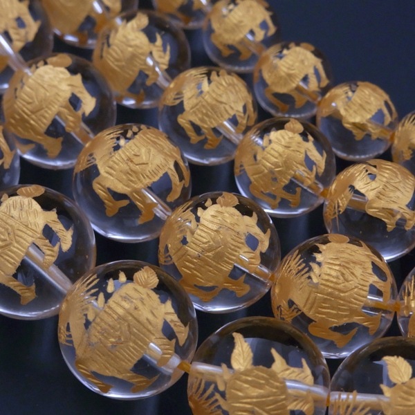 天然石 ビーズ】☆【金塗】手彫麒麟水晶【天然石 麒麟】 | 天然石一覧