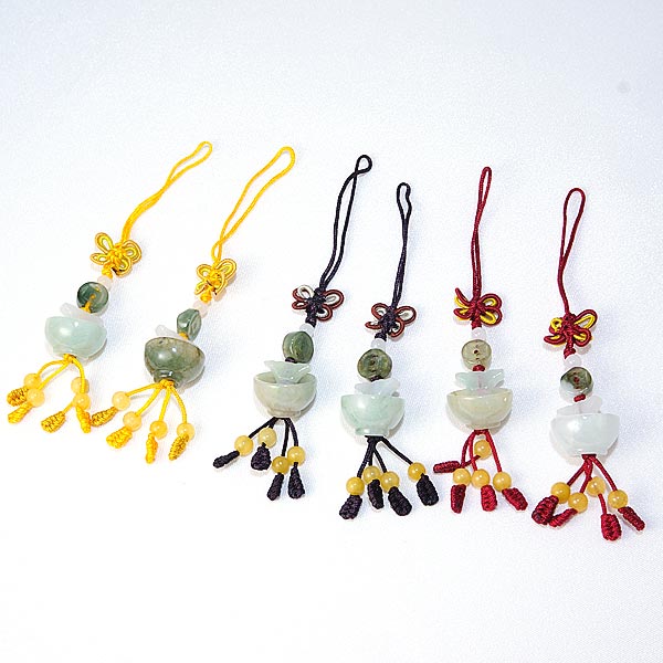 翡翠 ヒスイ ストラップ [幸招茶碗] パワーストーン 天然石 アクセサリー 携帯電話 スマホ スマートフォン 車のキー 家のキー バッグ お財布 バッグ 鞄 リュック 小物