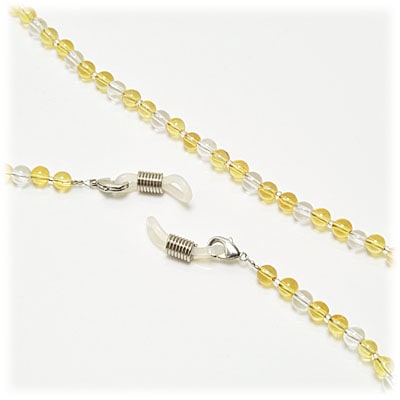 シトリン×水晶 メガネチェーン 眼鏡チェーン グラスコード