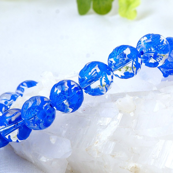 四神 水晶 14mm ブレスレット 手彫り 四神獣 彫刻 青龍 白虎