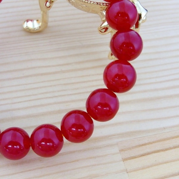 7月の誕生石☆レッドカーネリアン(紅玉髄)(10mm)ブレスレット | 天然石
