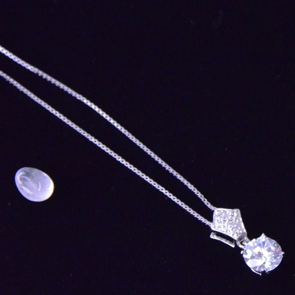 ★ダイヤモンドの輝き★ ラウンドブリリアントカット　大粒2ct　CZネックレス　SV925 d800651-b