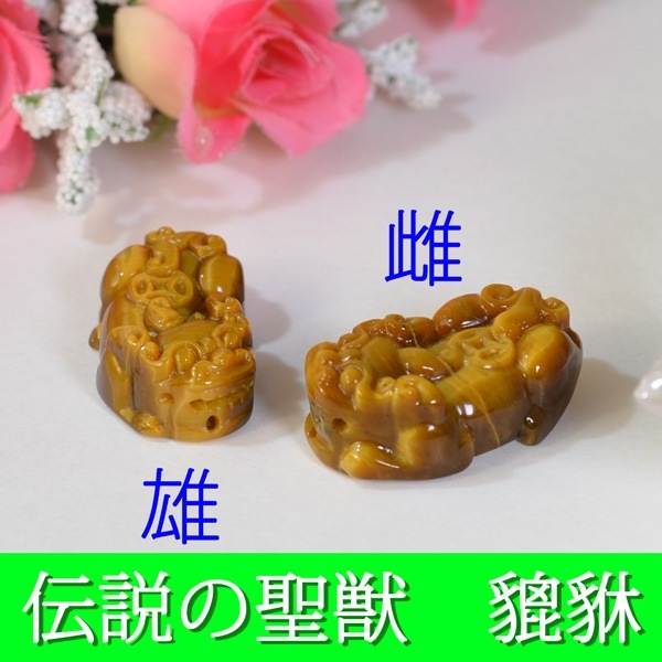 ヒキュウペア★彫刻タイガーアイ♪(中)