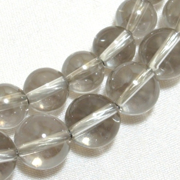 ファイナルグレード！10mm天然オーラクォーツブレスレット　鑑別書付　ブラジル産 グレーオーラ水晶 一連 （φ8mm-10mm） 連売り 素材 パーツ 丸玉