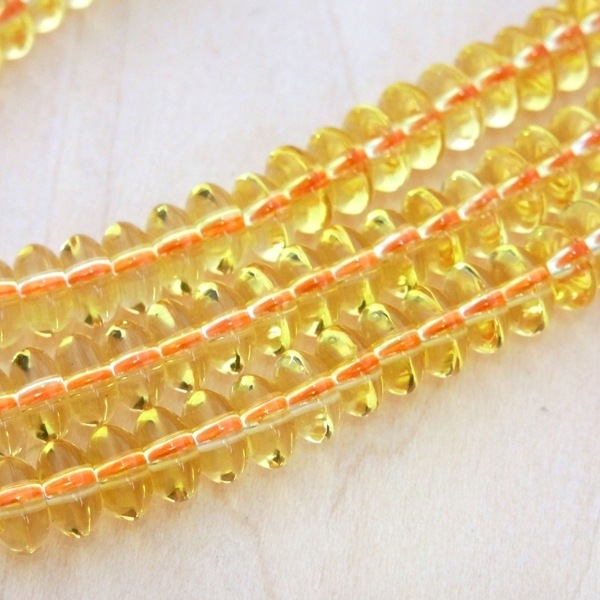 平黄水晶 一連  連売り 素材 パーツ ボタンカット