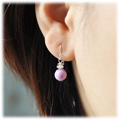 5A級フォスフォシデライト 8mm玉 ピアス