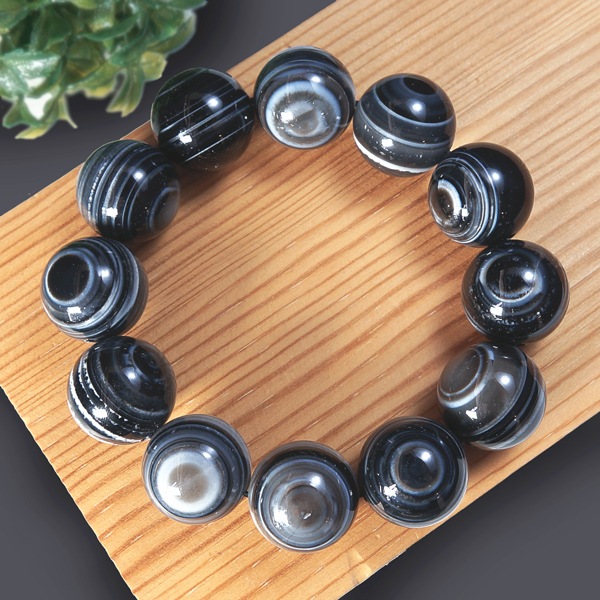 厳選】チベット秘宝☆お守り♪天眼石(20mm)ブレスレット