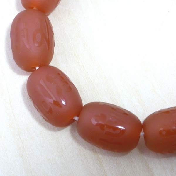 ◆六字箴言ブレスレット＜太鼓タイプ＞13×18mm（大）フロスト　