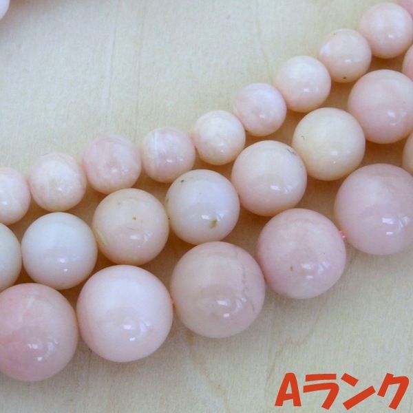 10月誕生石ピンクオパール 一連 （φ6mm-10mm） 連売り 素材