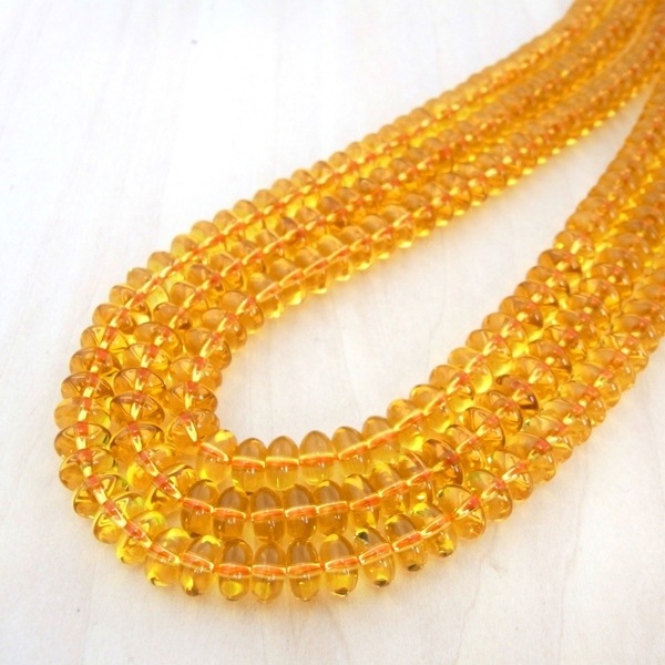 平黄水晶 一連  連売り 素材 パーツ ボタンカット