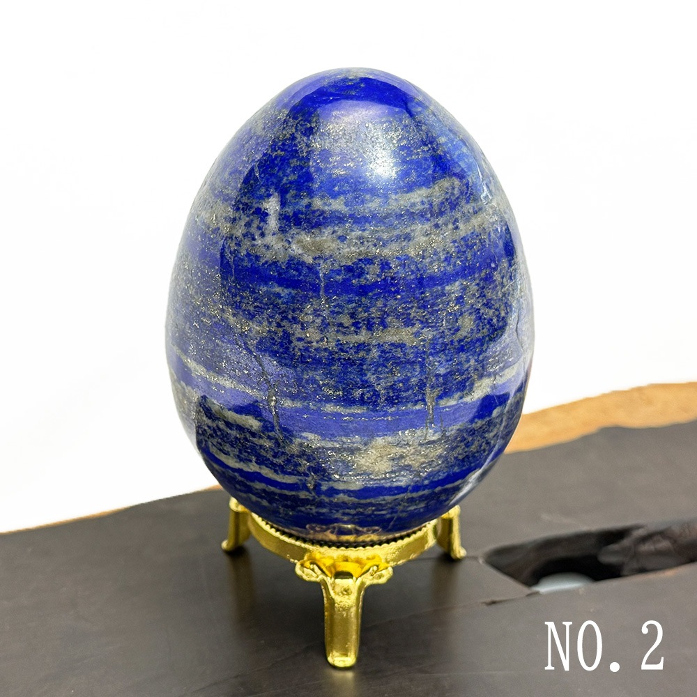 ラピスラズリ 【アフガニスタン産】 卵型 エッグ型 置物 約90×67(mm) 約833g 天然石 パワーストーン 金運 厄除け 開運 癒し インテリア