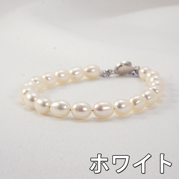 6月誕生石 淡水 真珠 パール ブレスレット 4種 ボタン式 天然石 パワーストーン 腕輪 アクセサリー