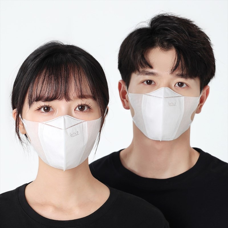 【K21】 爽快♪小顔効果♪人気急上昇！らくらく 3D 不織布マスク 立体 3層 50枚（10枚×5袋） レギュラー 使い捨て