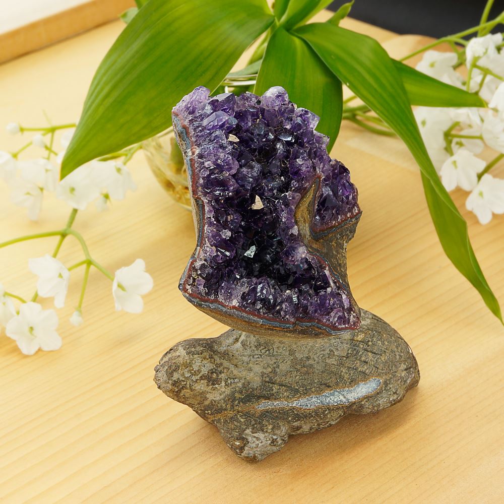 天然石アメジストの銭蛙　置物　彫物NO.071810 天然石アメジストの銭蛙 置物 彫物NO.071810