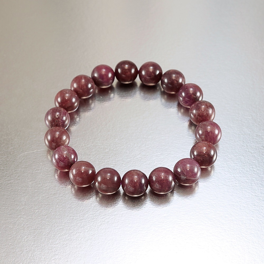 みきり品 ミャンマー産 ルビー 11mm 丸玉 ブレスレット 重量約52g 数珠