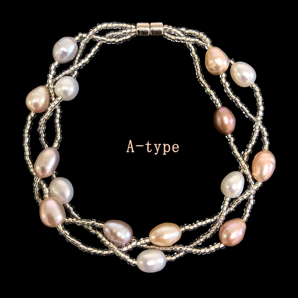 【2点セット】 淡水パール ネックレス&ブレスレット セット販売 全3タイプ パワーストーン アクセサリー 天然石