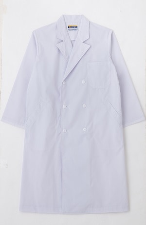 115　メンズドクターコート　ダブル　ホワイト