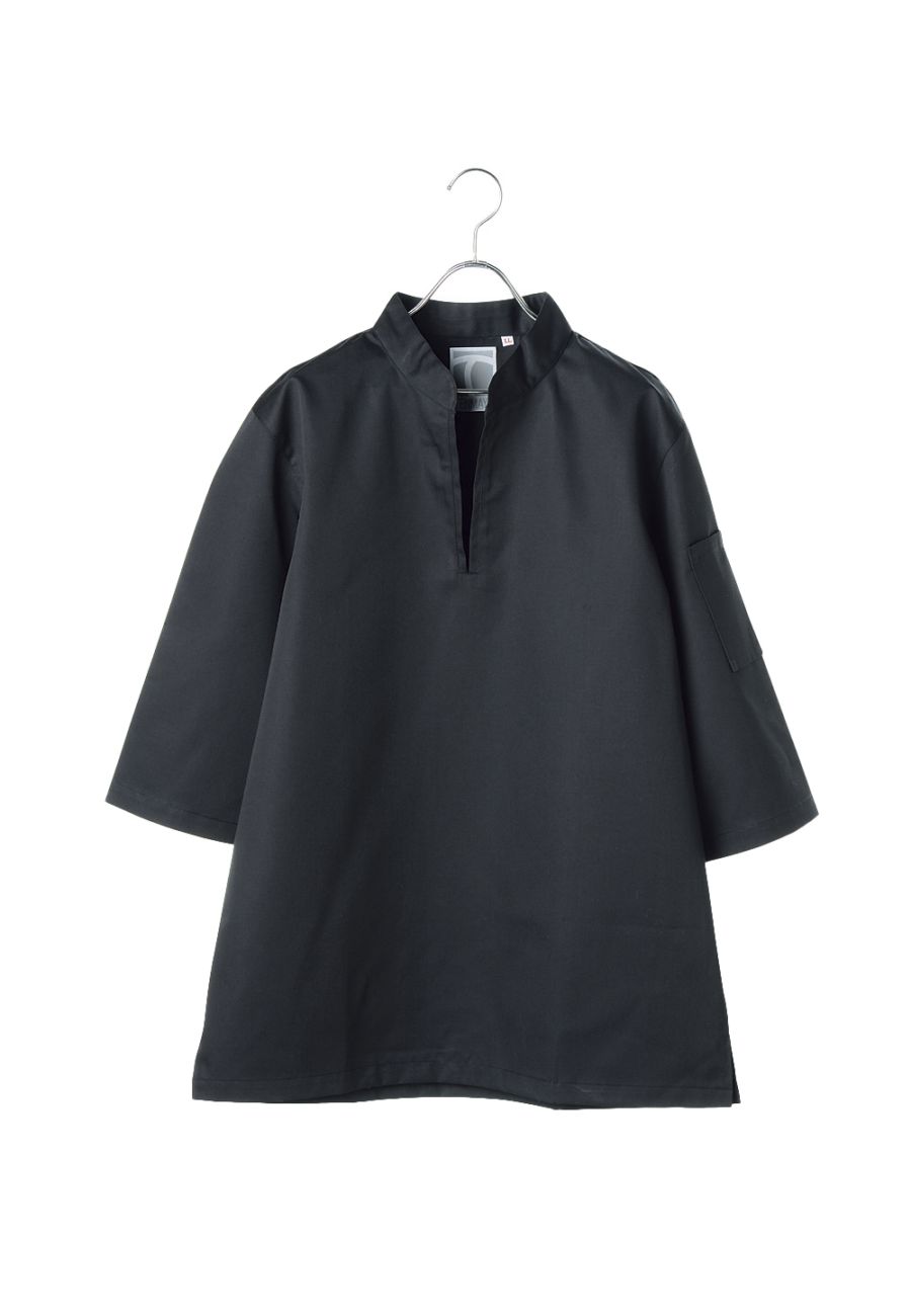 C202-15　コックシャツ半袖　ブラック