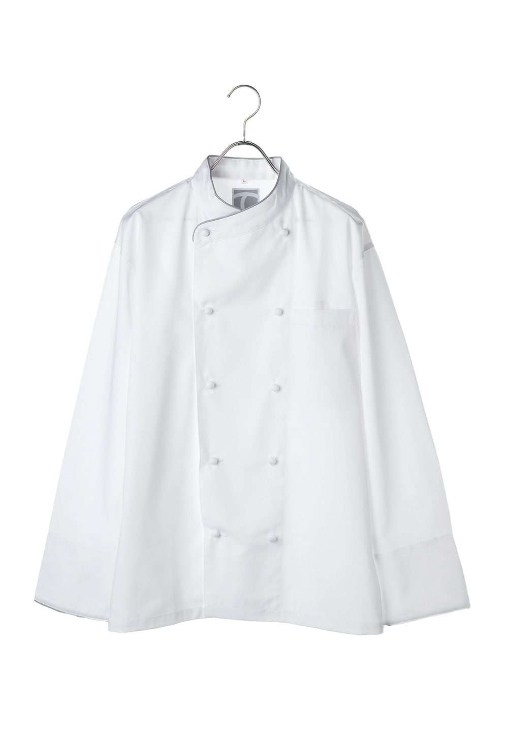 C400-10-GP　コックコート長袖　グレーパイピング