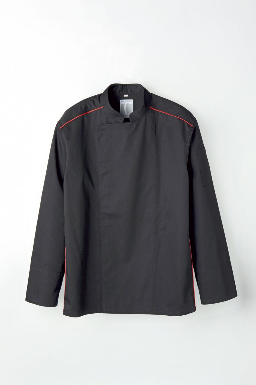 C150-15-RP　コックコート長袖　ブラック・レッドパイピング