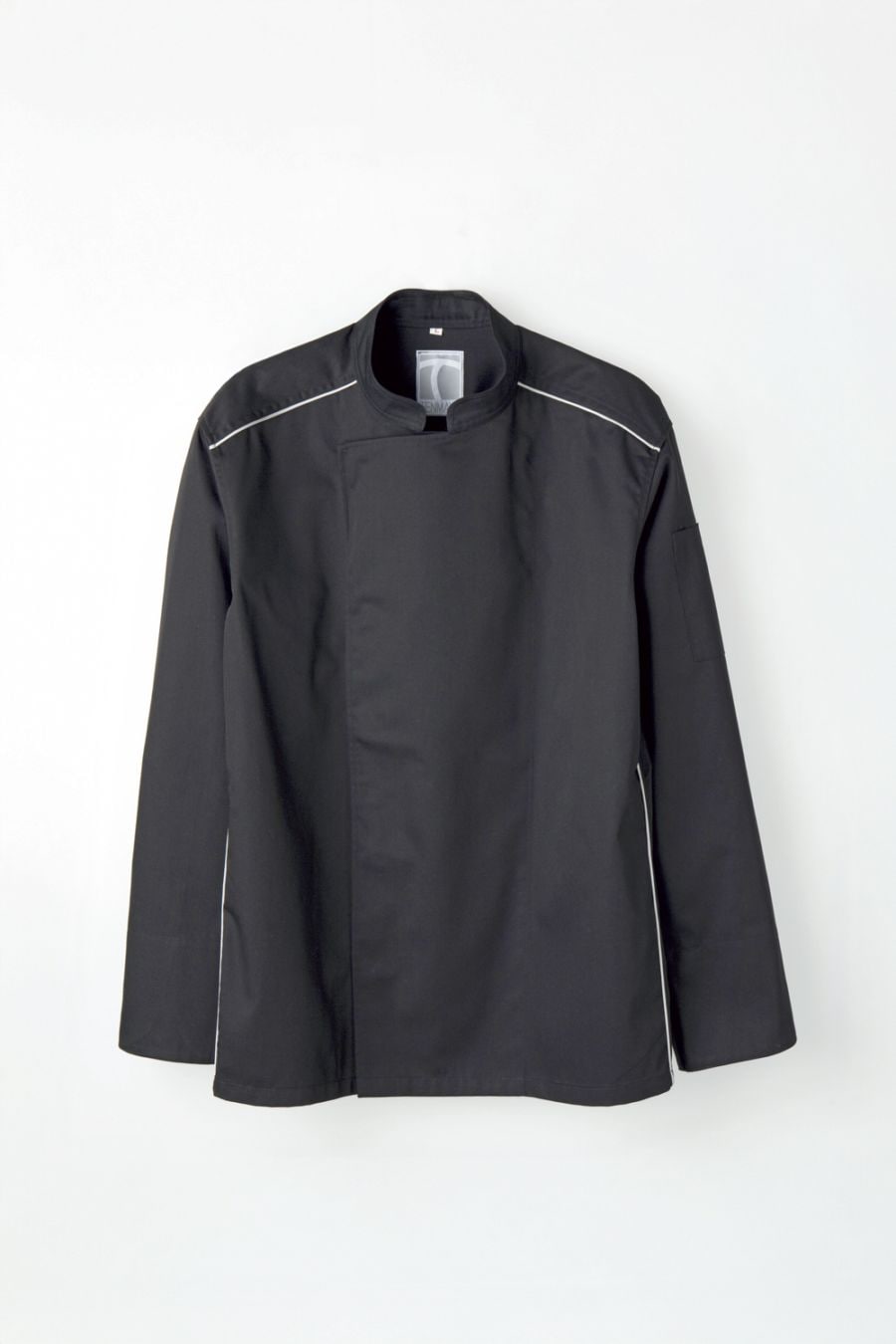 C150-15-GP　コックコート長袖　ブラック・グレーパイピング