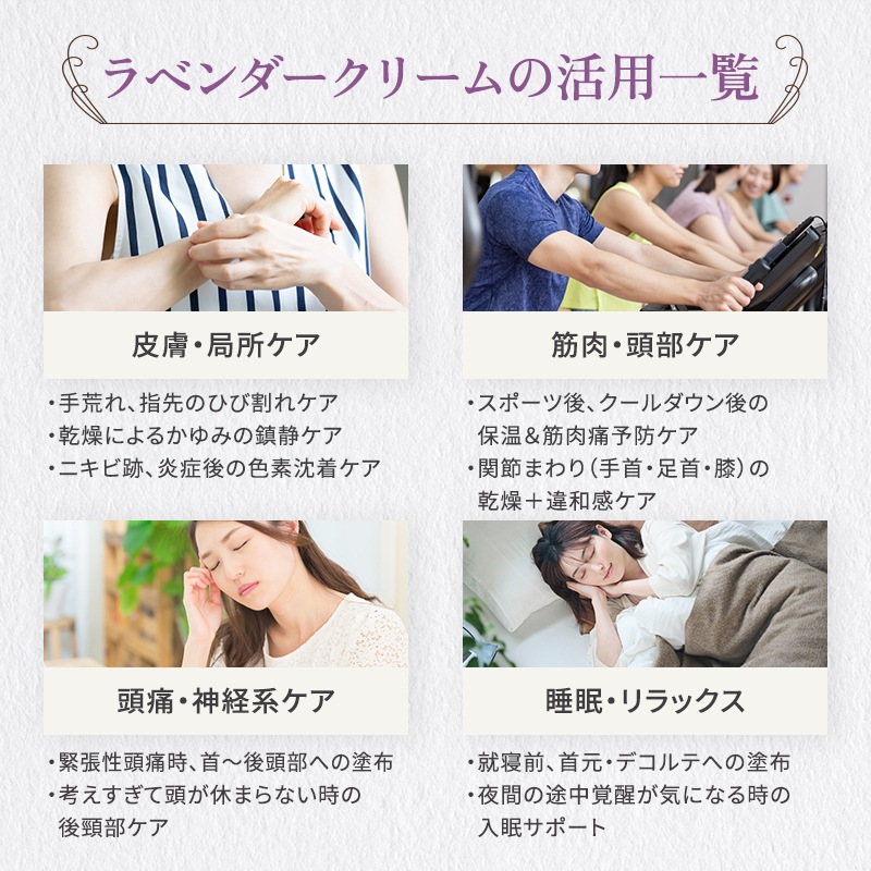 【特典付き】ラベンダークリームセット（手荒れ用）★★さらに購入者全員に香りのカルテ＆ガラスクリーム20ｇ容器をプレゼント♪★★