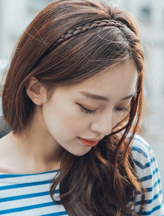 ポイントウィッグ）三つ編み ヘアバンド（レックス原糸/ミスティ原糸）