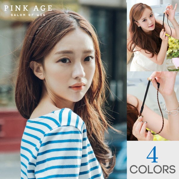 ポイントウィッグ）三つ編み ヘアバンド（レックス原糸/ミスティ原糸）