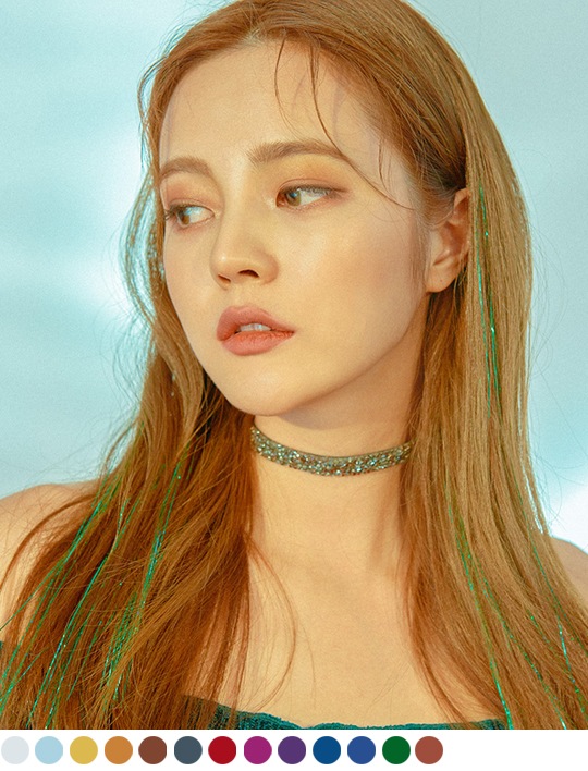 メール便可能 エクステ グリッターヘア ティンセル 固定ピン付