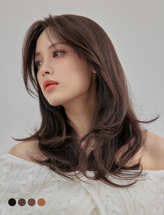 総手植えフルウィッグ) レイヤードCカール ビルドパーマ デルフィン