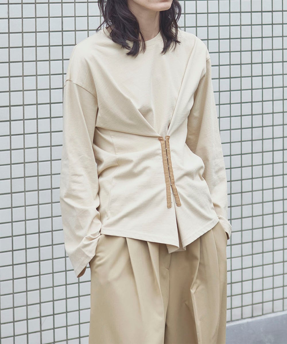 ホックデザインカットソー / Yellow