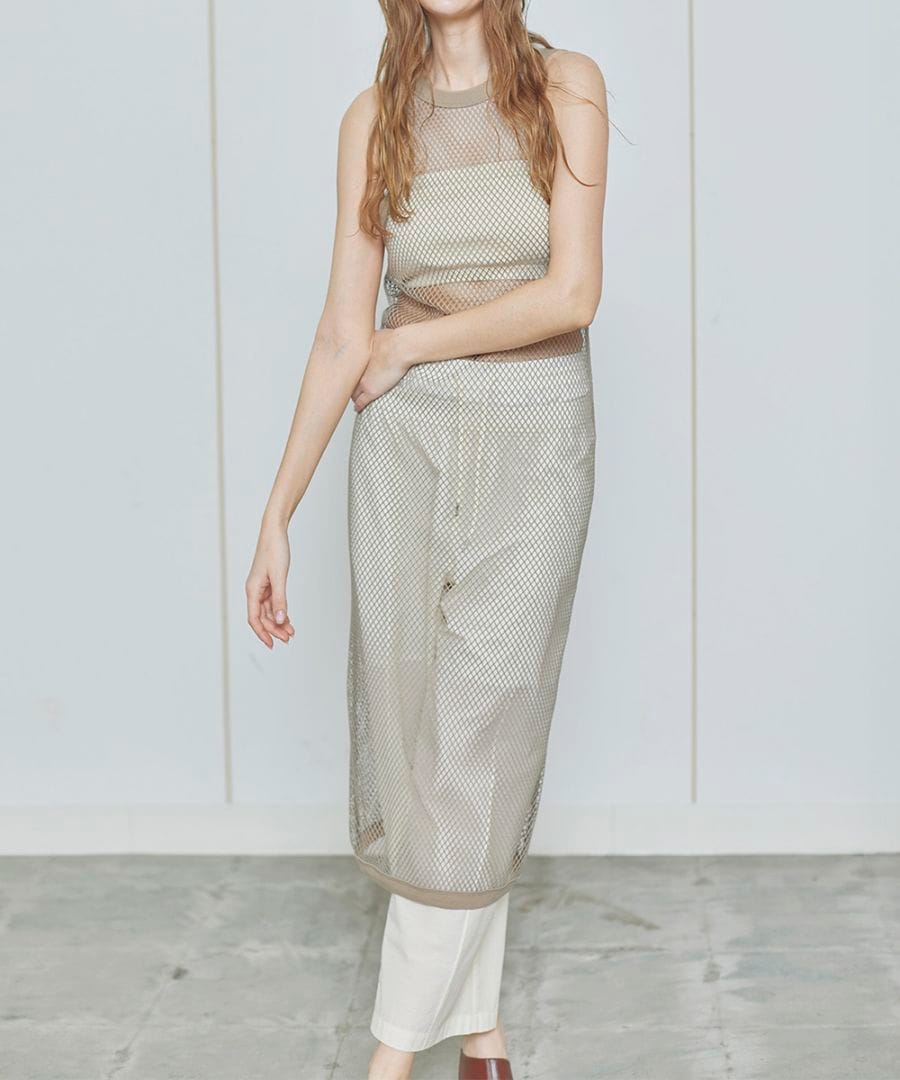 2WAYメッシュノースリーブワンピース / Beige
