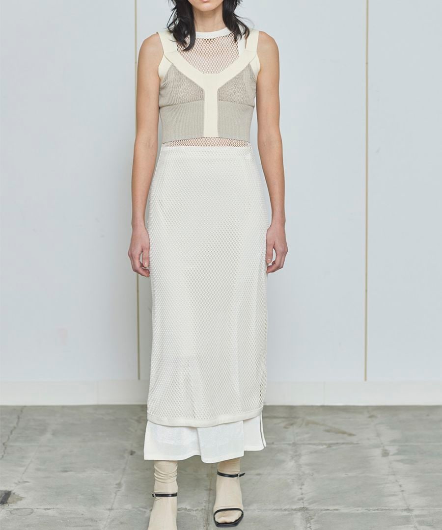 2WAYメッシュノースリーブワンピース / White