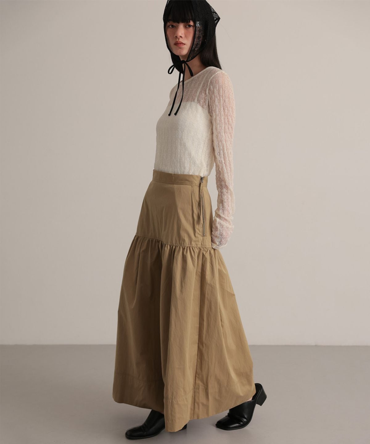 Gathered stitch skirt