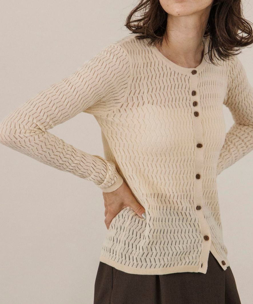 MARINE SERRE ベージュ ドット柄 カーディガン ドット柄カーディガン - ベルーナ【公式】