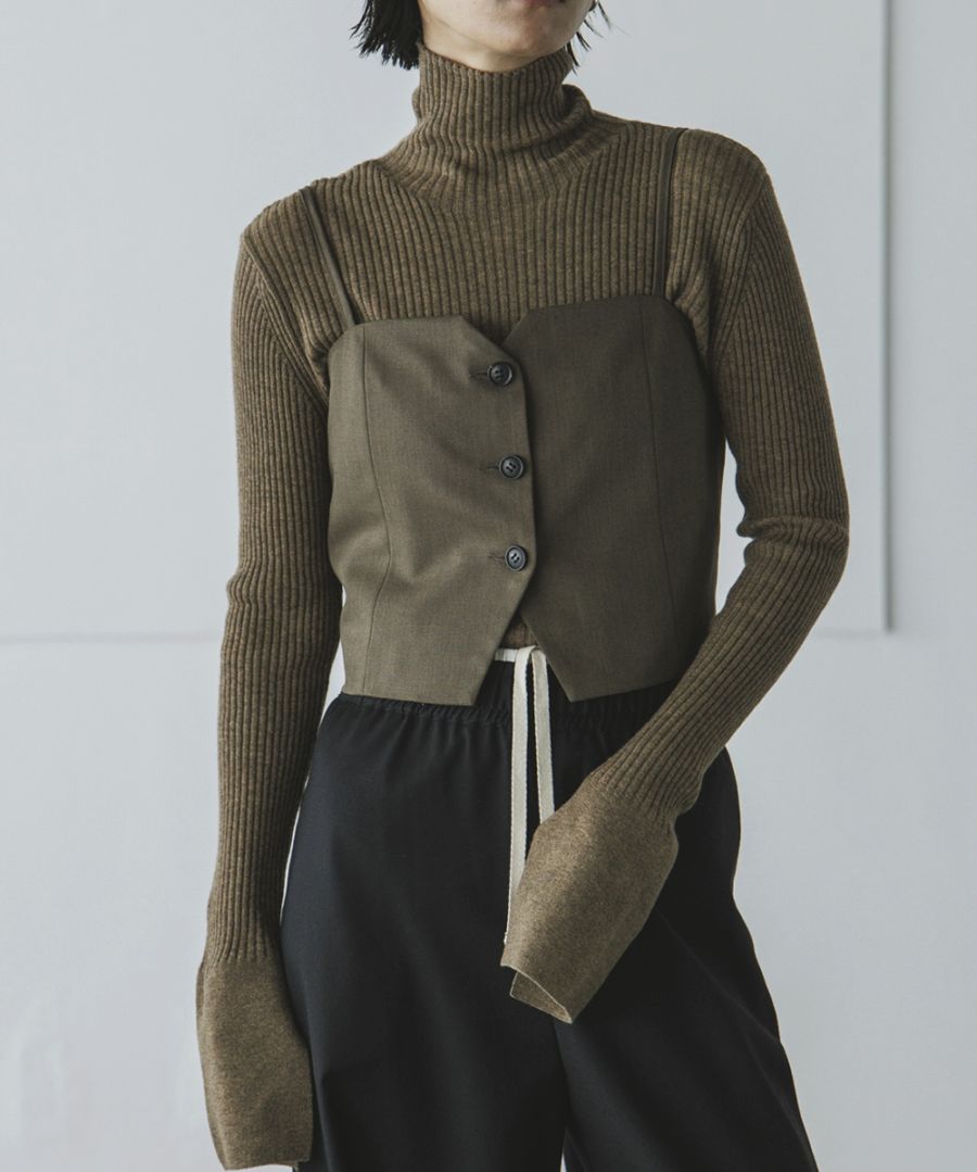 フロント釦ビスチェ