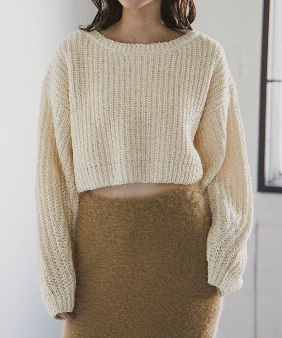 ファンシーモールローゲージクロプトニット