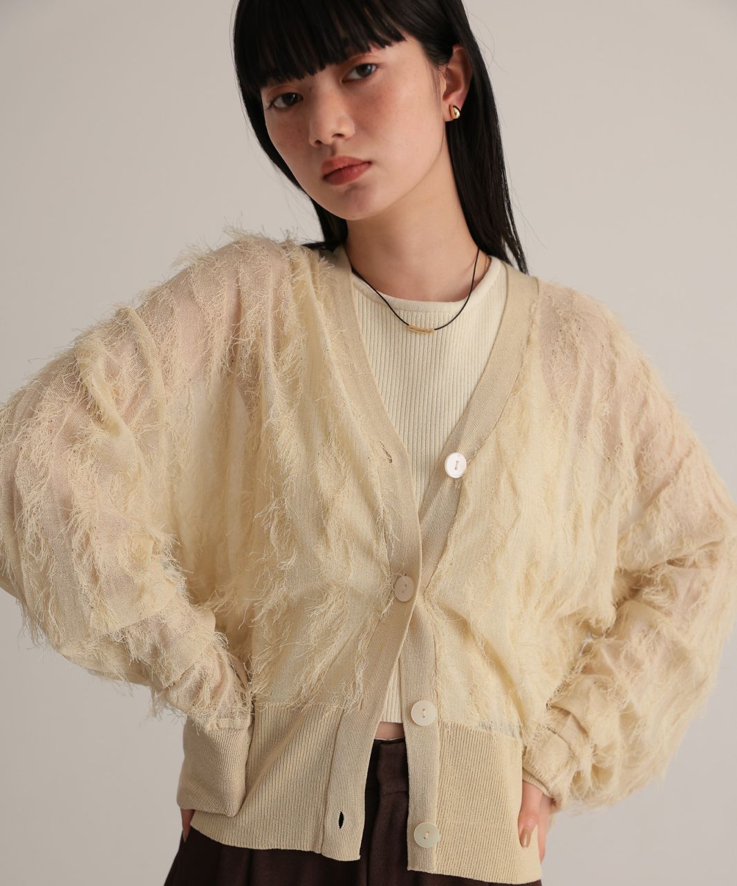 Sheer fringe cardigan